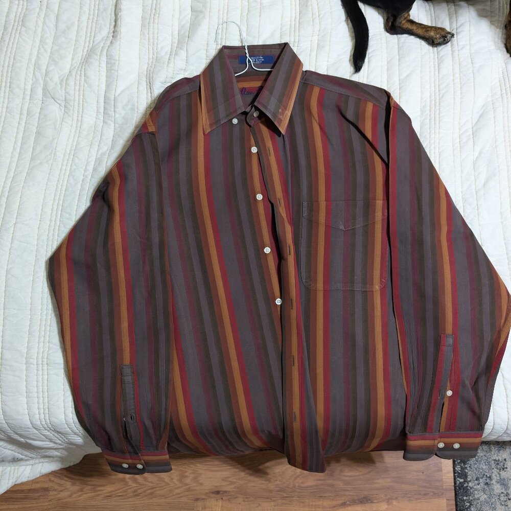 Alan Flusser Men’s Long-Sleeve Button-Down Shirt – Size Large